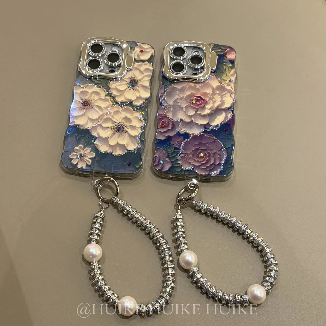 PEONY FLOWER Phone Case with Phone Charm Strap