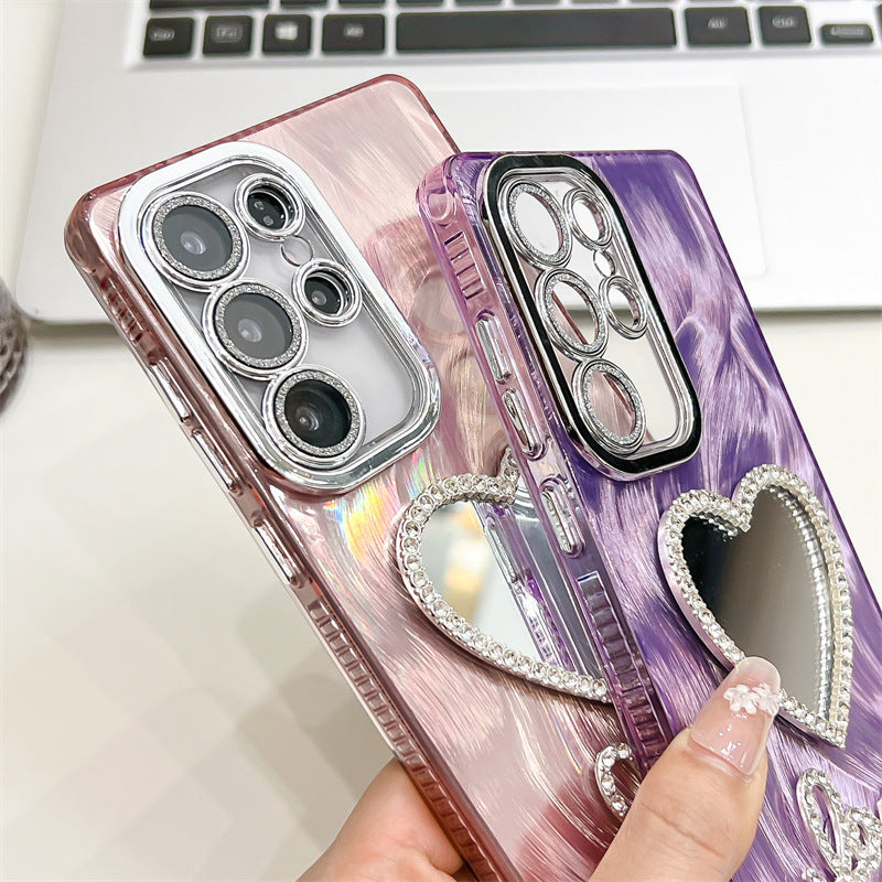 SMILE KT CAT OR LOVE Mirror Phone Case, Compatible for Samsung & iPhone