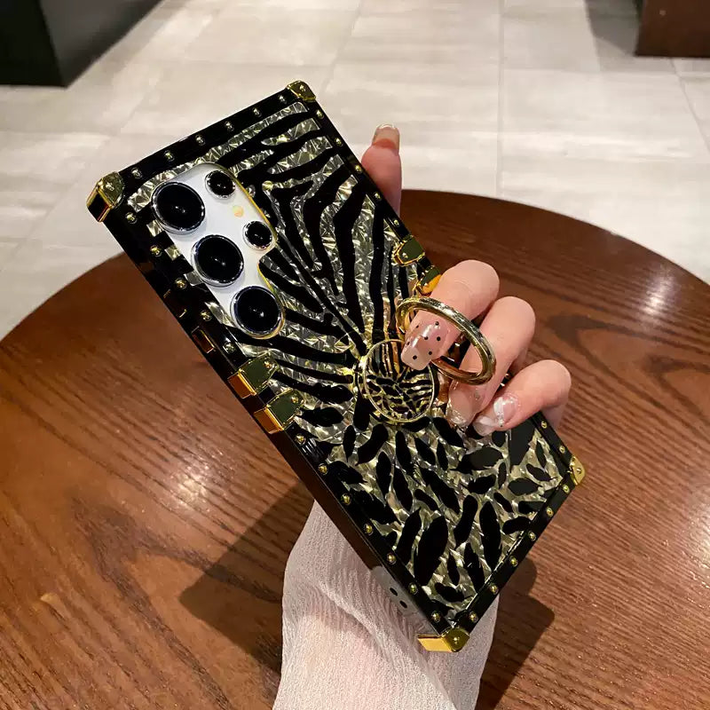 CHEETAH BRACKET Square Frame Phone Case, Compatible for Samsung