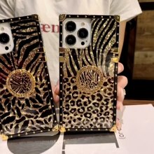 CHEETAH BRACKET Square Frame Phone Case, Compatible for iPhone