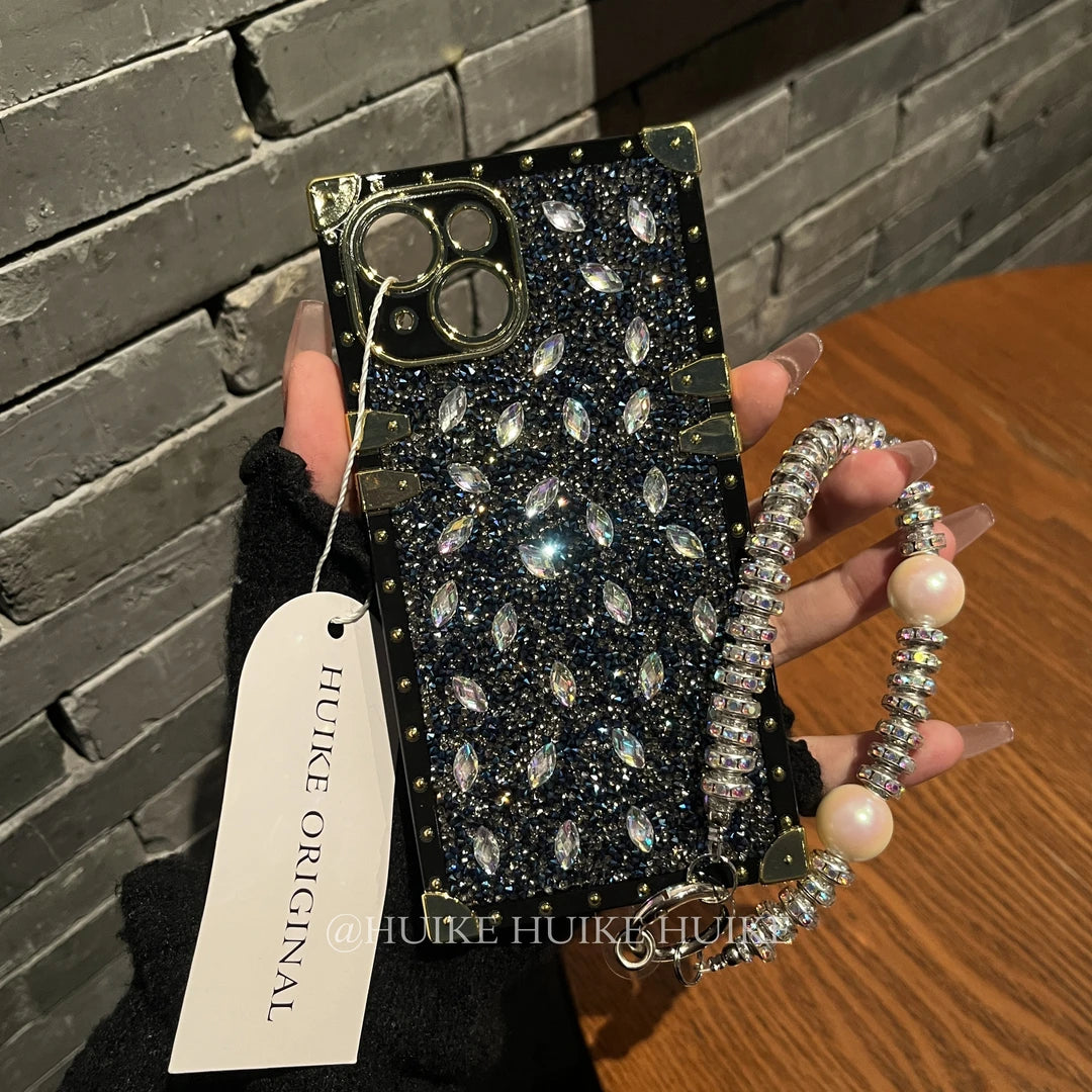HANDMADE FULL DIAMOND CRYSTAL Phone Case with Phone Charm Strap