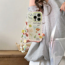 Summer Starfish Shell Fruit Beach Vacation Phone Case with Phone Charm Strap,Compatible for iphone 17
