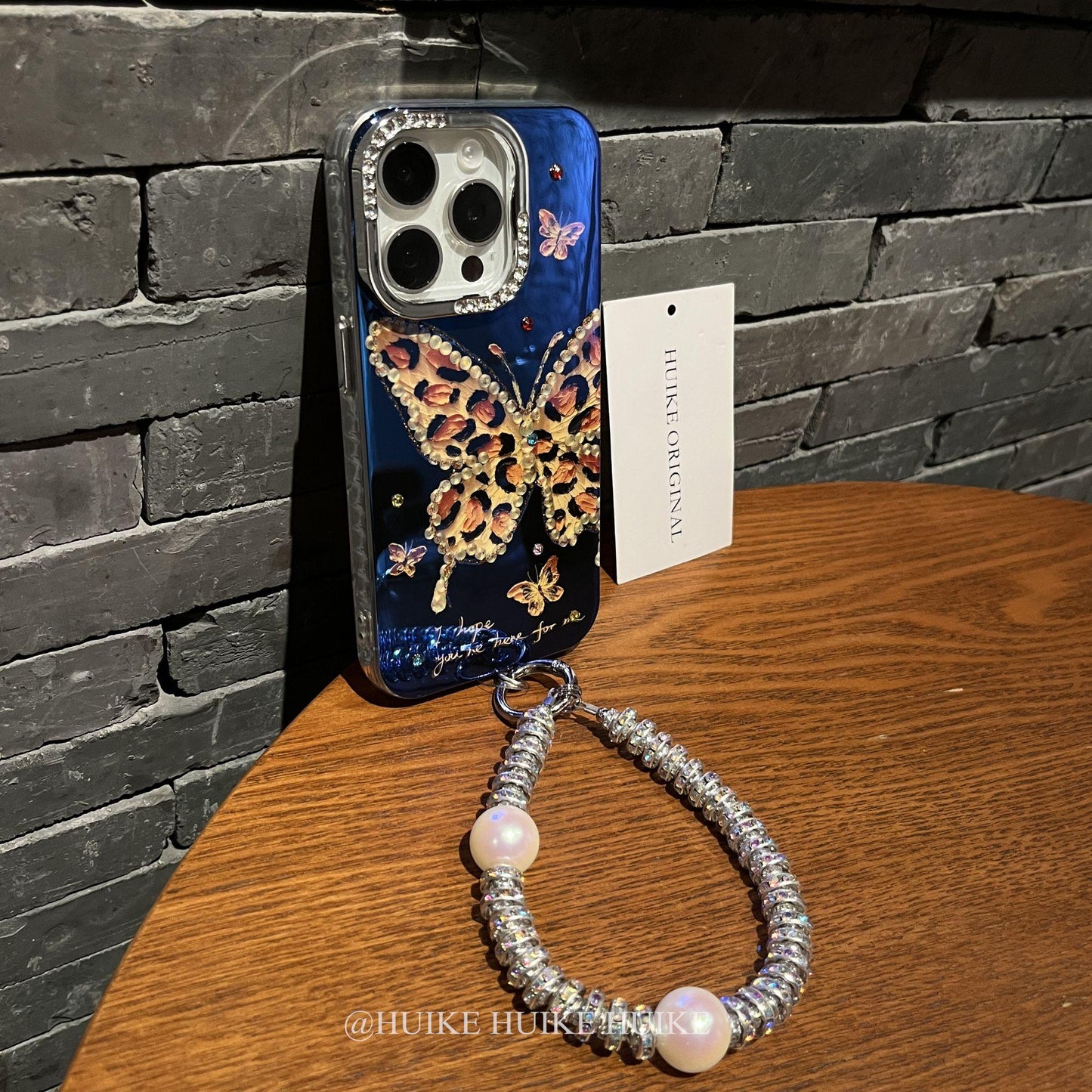 LEOPARD BUTTERFLY Phone Case with Phone Charm Strap