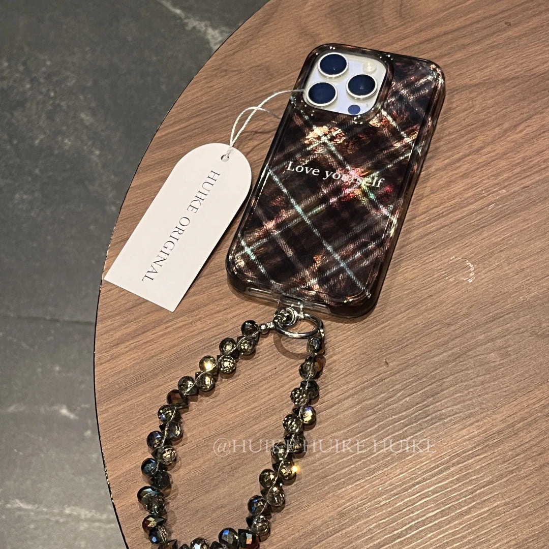 Maillard Style Phone Case with Phone Charm Strap,Compatible for iphone 17