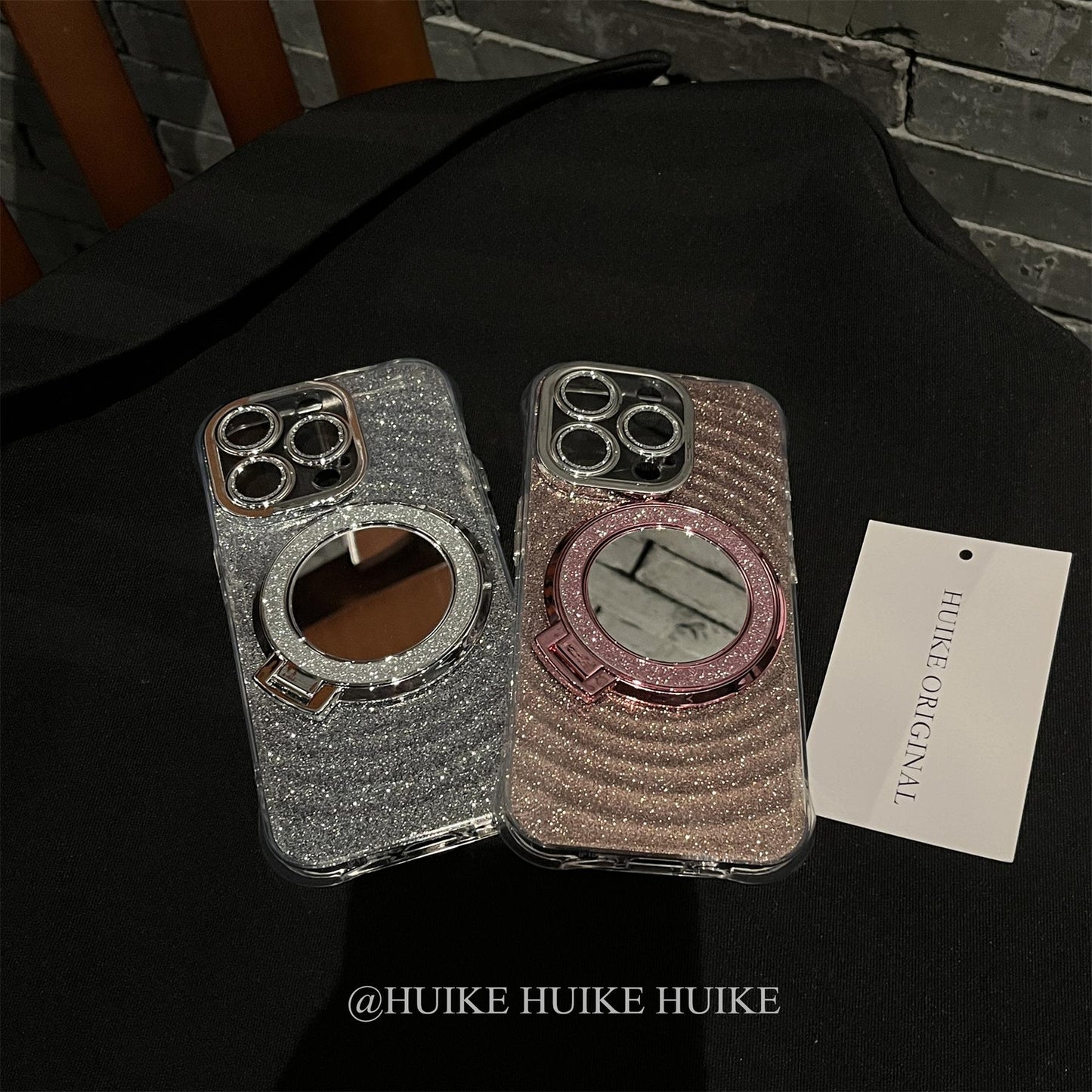 SPARKLING MIRROR holder phone case Phone Case with Phone Charm Strap