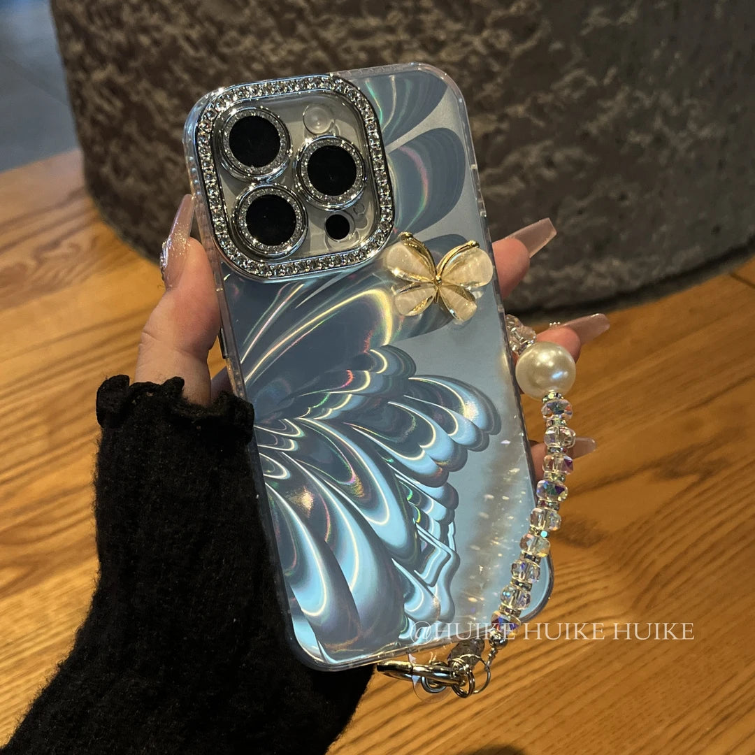 COLORFUL BUTTERFLY Phone Case with Phone Charm Strap