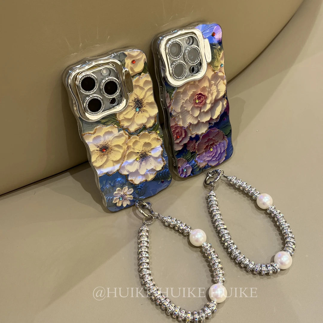 PEONY FLOWER Phone Case with Phone Charm Strap