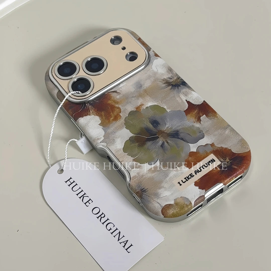Autumn Flower Phone Case with Phone Charm Strap,Compatible for iphone 17