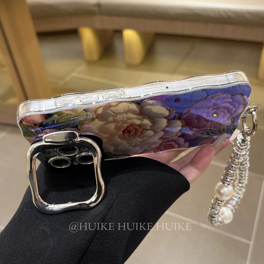 PEONY FLOWER Phone Case with Phone Charm Strap