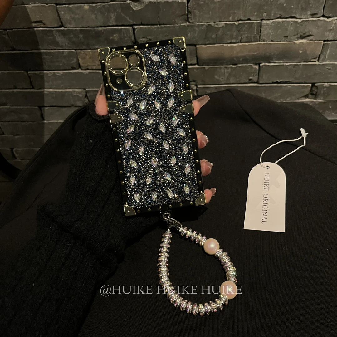 HANDMADE FULL DIAMOND CRYSTAL Phone Case with Phone Charm Strap