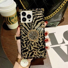 CHEETAH BRACKET Square Frame Phone Case, Compatible for iPhone