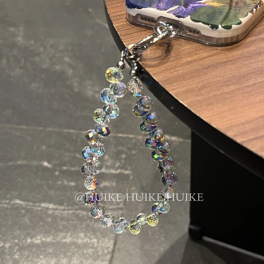 Colorful Flowers Phone Case with Phone Charm Strap