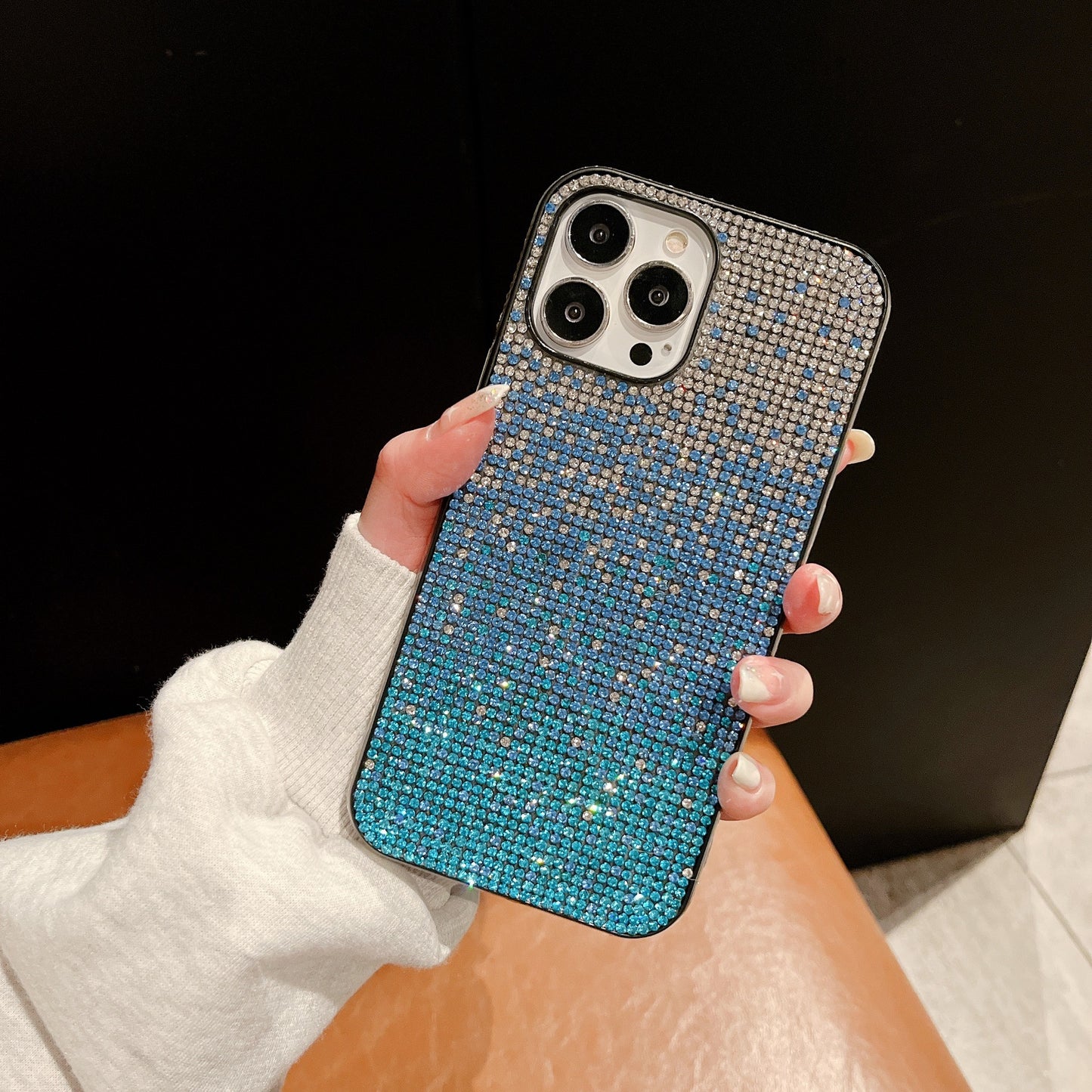 Handmade diamond studded gradient phone case, Compatible for Samsung & iPhone