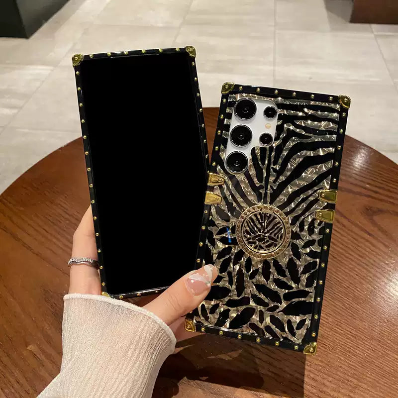 CHEETAH BRACKET Square Frame Phone Case, Compatible for Samsung