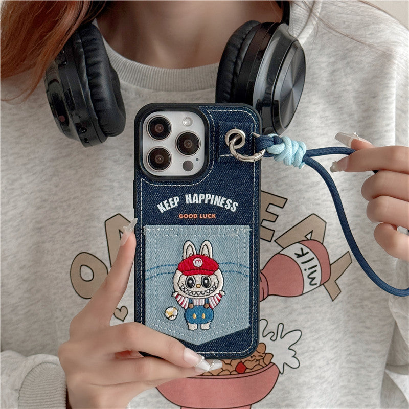HAND EMBROIDERY BUBU Blue Cowboy Phone Case