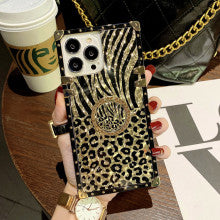 CHEETAH BRACKET Square Frame Phone Case, Compatible for iPhone