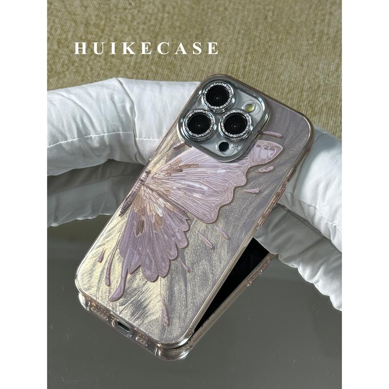 PINK BUTTERFLY Camlet Phone Case with Phone Charm Strap