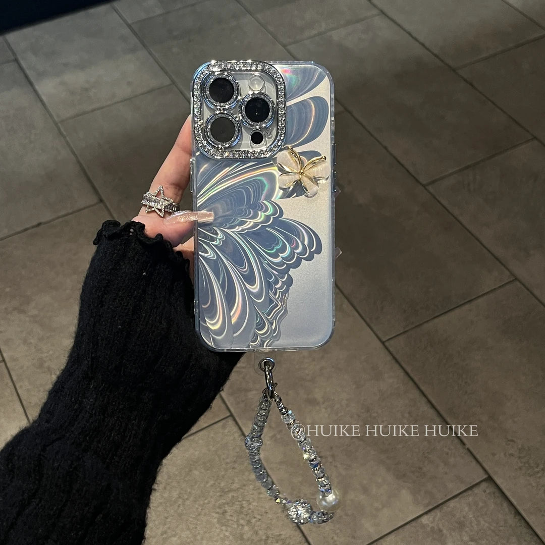 COLORFUL BUTTERFLY Phone Case with Phone Charm Strap