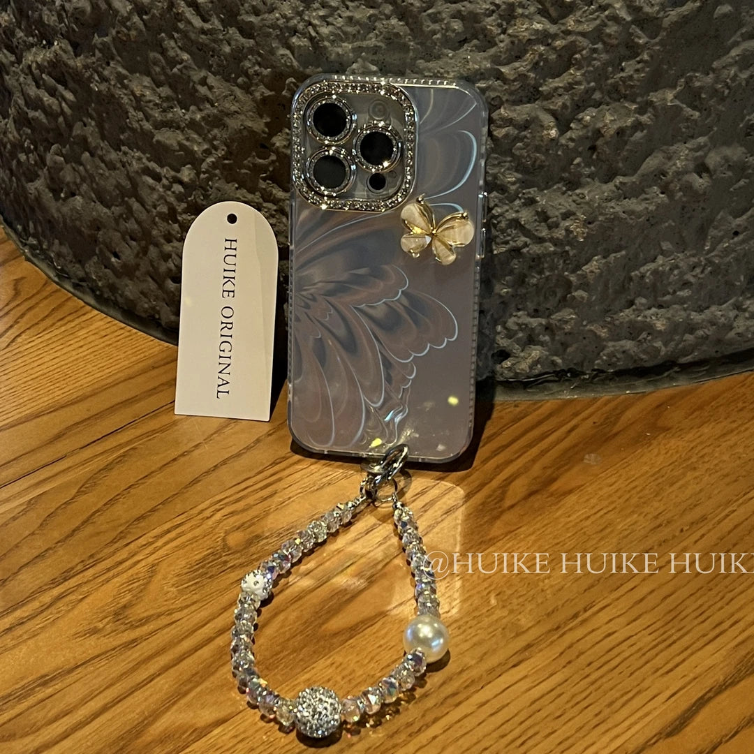 COLORFUL BUTTERFLY Phone Case with Phone Charm Strap