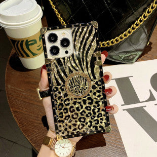 CHEETAH BRACKET Square Frame Phone Case, Compatible for iPhone