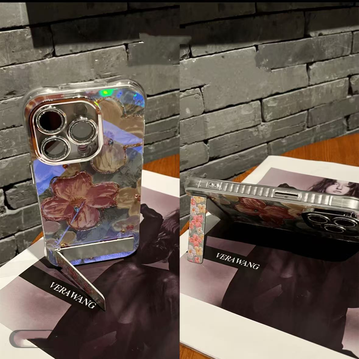 DOT DIAMOND FLOWER Phone Case with Phone Charm Strap