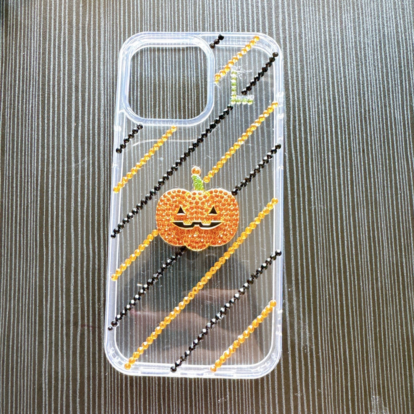 Original Design DIY Pumpkin Phone Case with Phone Charm Strap,Compatible for iPhone&Samsung