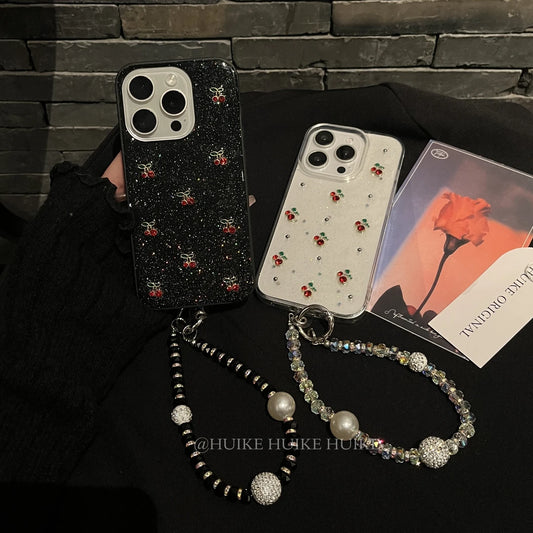 DRIP GUM MINI RED CHERRY lightweight phone case with Phone Charm Strap