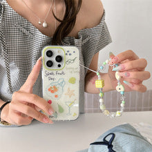 Summer Starfish Shell Fruit Beach Vacation Phone Case with Phone Charm Strap,Compatible for iphone 17