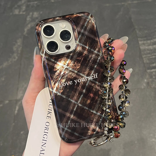 Maillard Style Phone Case with Phone Charm Strap,Compatible for iphone 17
