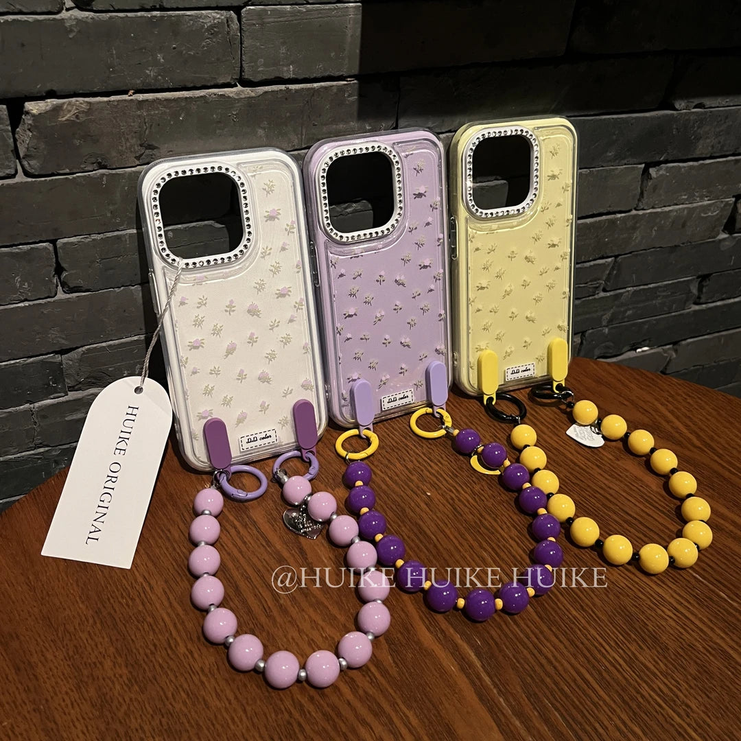 SUMMER DOPAMINE Flowers phone case with Phone Charm Strap