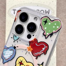 COLORFUL HEART Magnetic Phone Case[Compatible with Magsafe]with Magnetic Bracket, Compatible for Samsung & iPhone