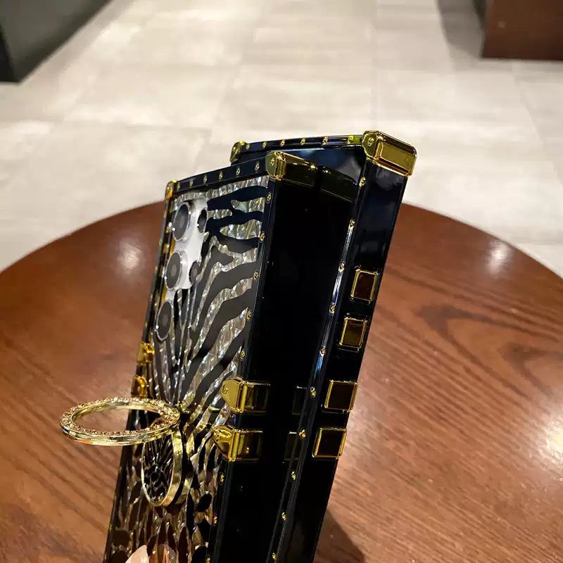 CHEETAH BRACKET Square Frame Phone Case, Compatible for Samsung