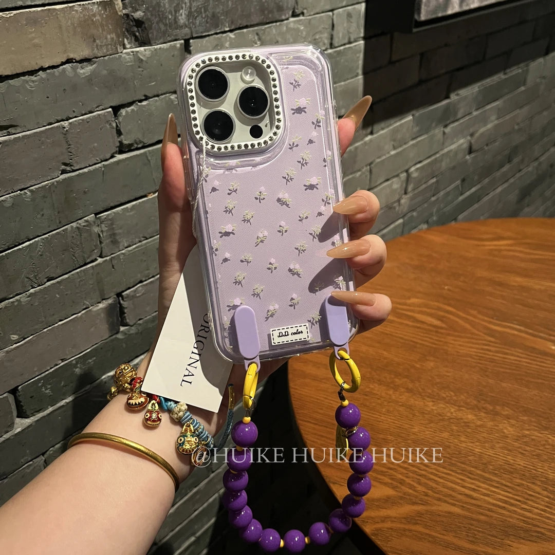 SUMMER DOPAMINE Flowers phone case with Phone Charm Strap