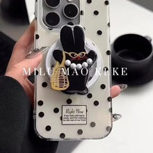 BLACK RABBIT Polka Dot Magnetic Phone Case[Compatible with Magsafe]with Magnetic Bracket, Compatible for Samsung & iPhone