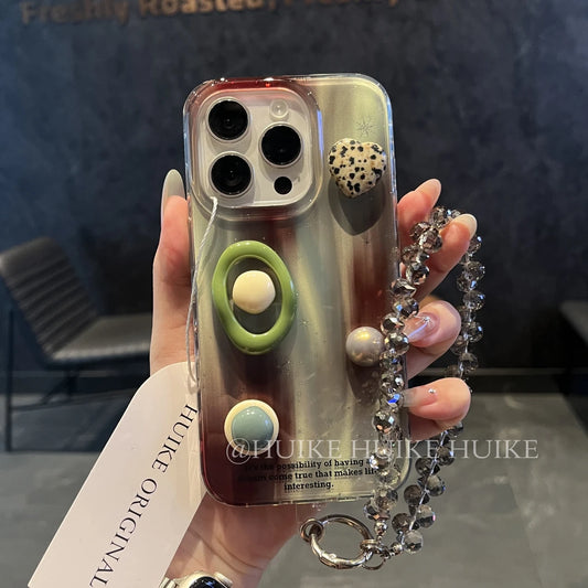 DIY Gradient Phone Case with Phone Charm Strap ,Compatible for iphone 17