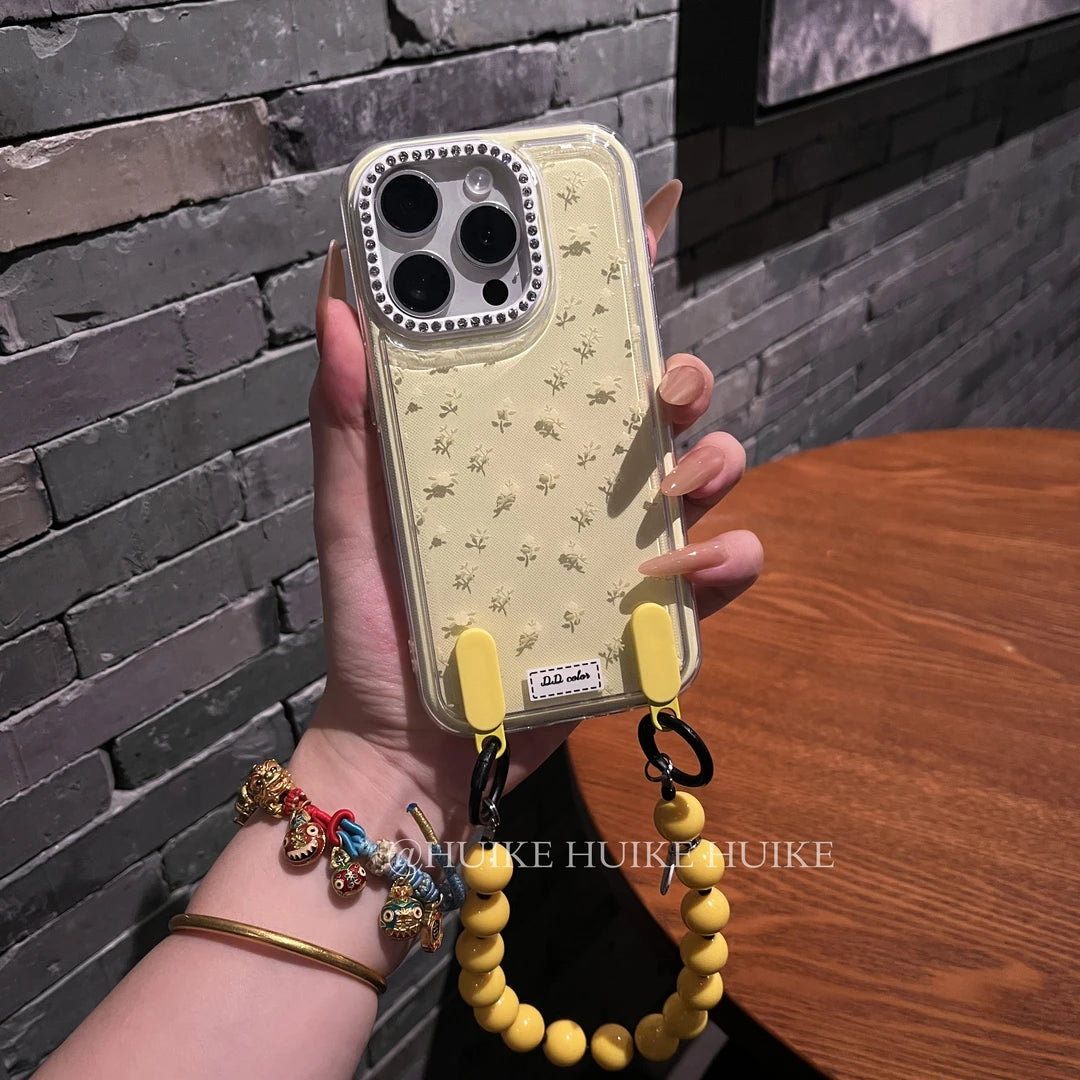 SUMMER DOPAMINE Flowers phone case with Phone Charm Strap