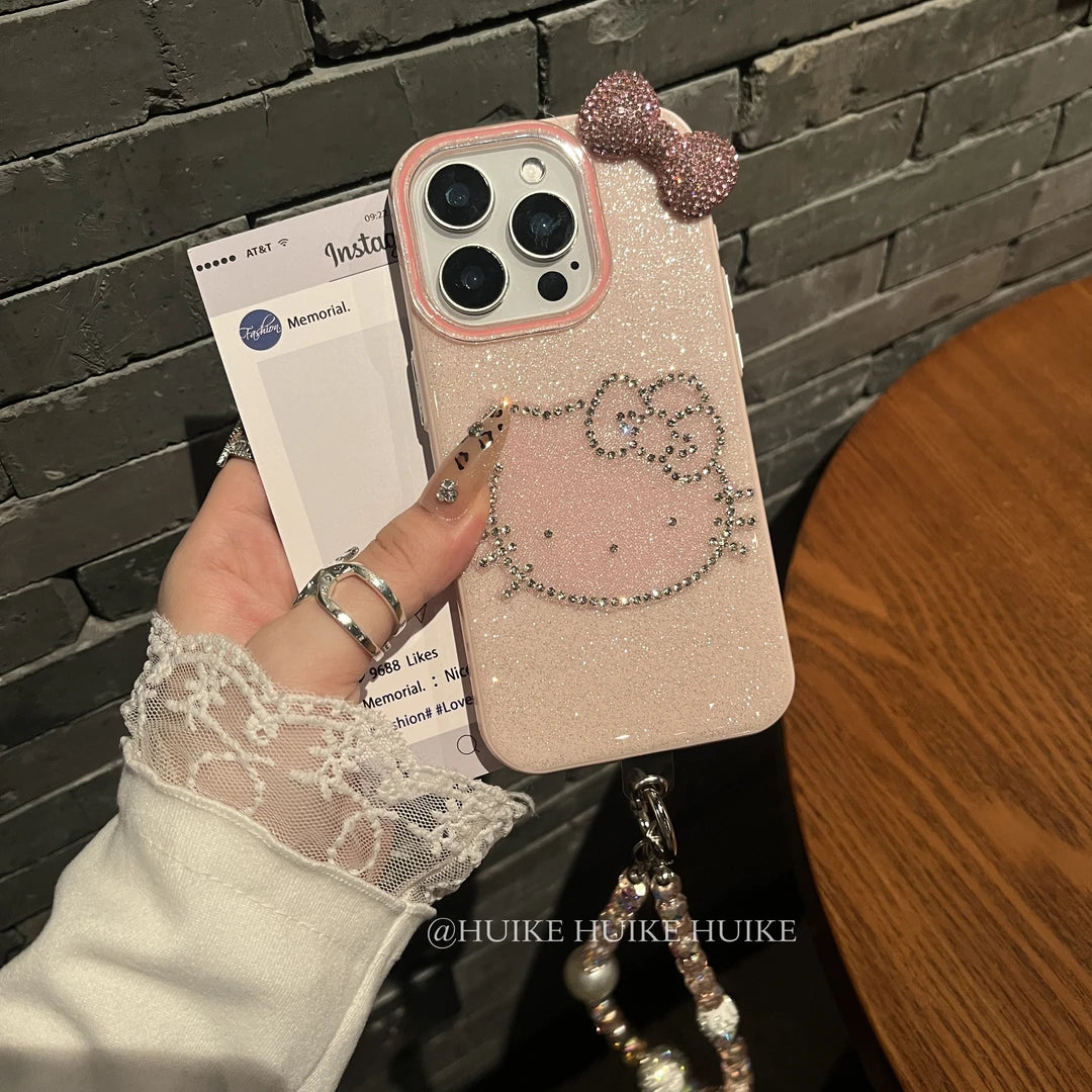 PINK BOW HK Shimmering Powder phone case, Compatible for Samsung & iPhone