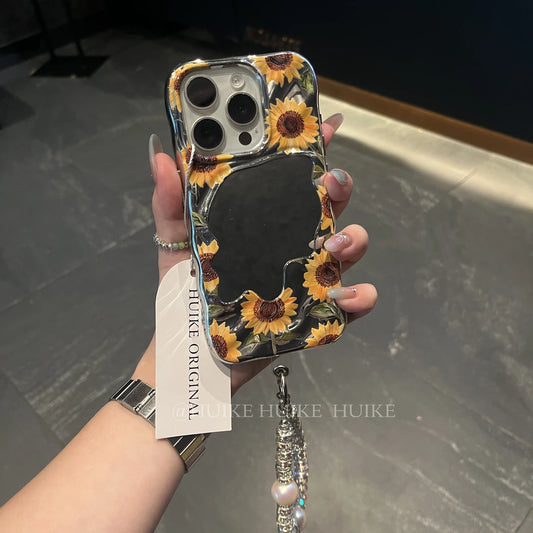 Suning Flowers Phone Case with Phone Charm Strap