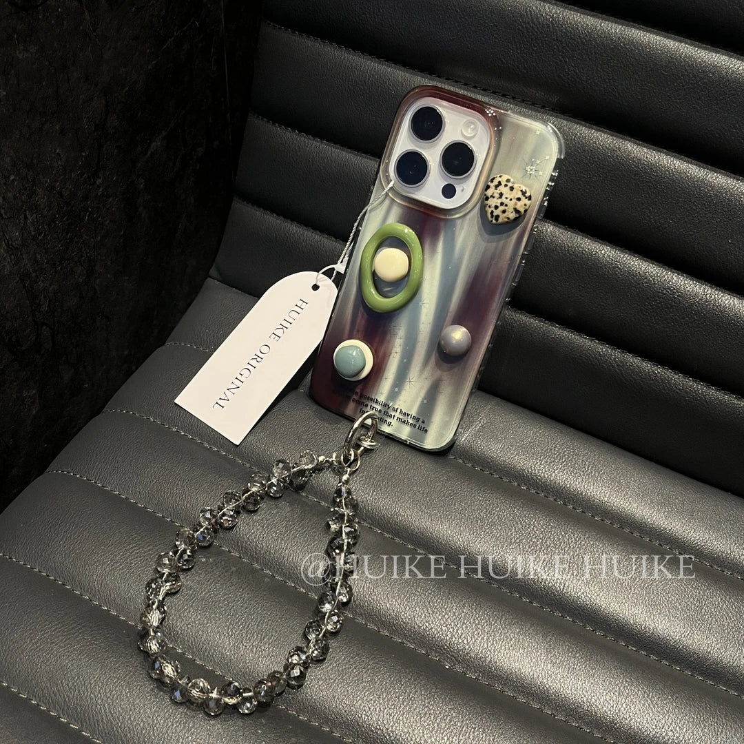 DIY Gradient Phone Case with Phone Charm Strap ,Compatible for iphone 17