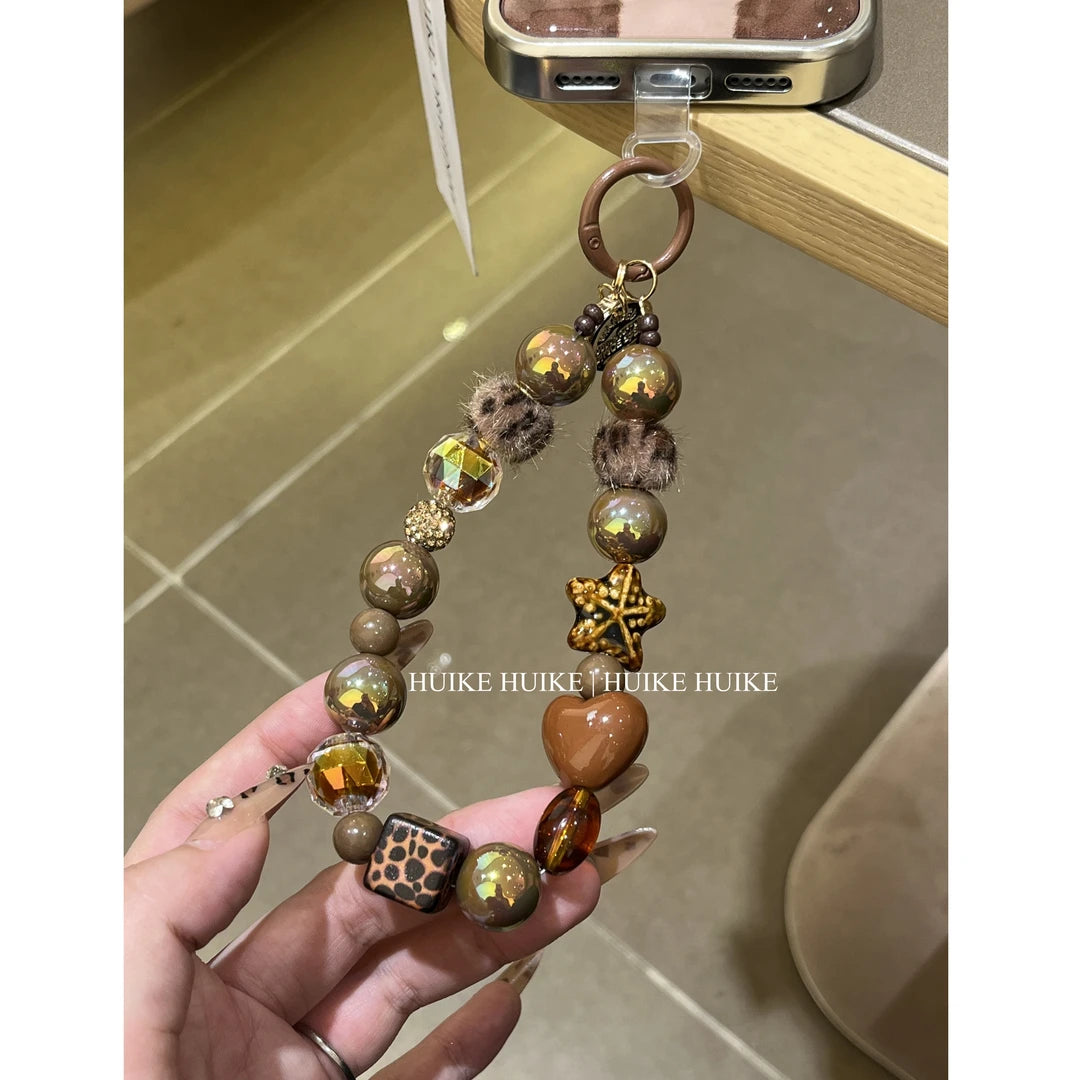 Cute Brown Bear Phone Case with Phone Charm Strap,Compatible for iphone 17