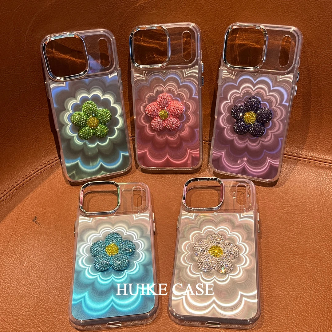 Phantom Handmade Flower Phone Case with Phone Charm Strap,Compatible for iphone 17