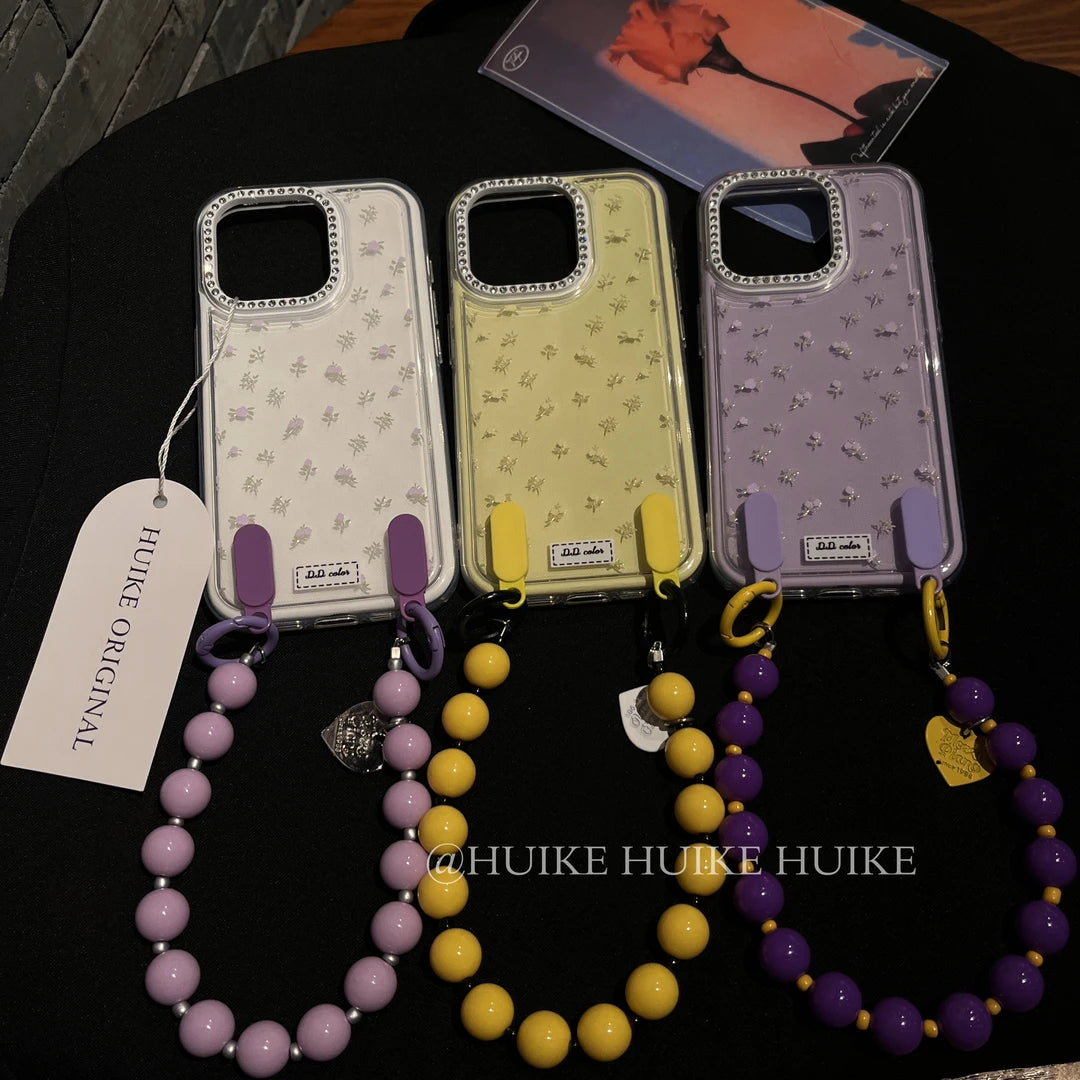 SUMMER DOPAMINE Flowers phone case with Phone Charm Strap
