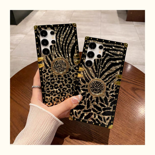 CHEETAH BRACKET Square Frame Phone Case, Compatible for Samsung