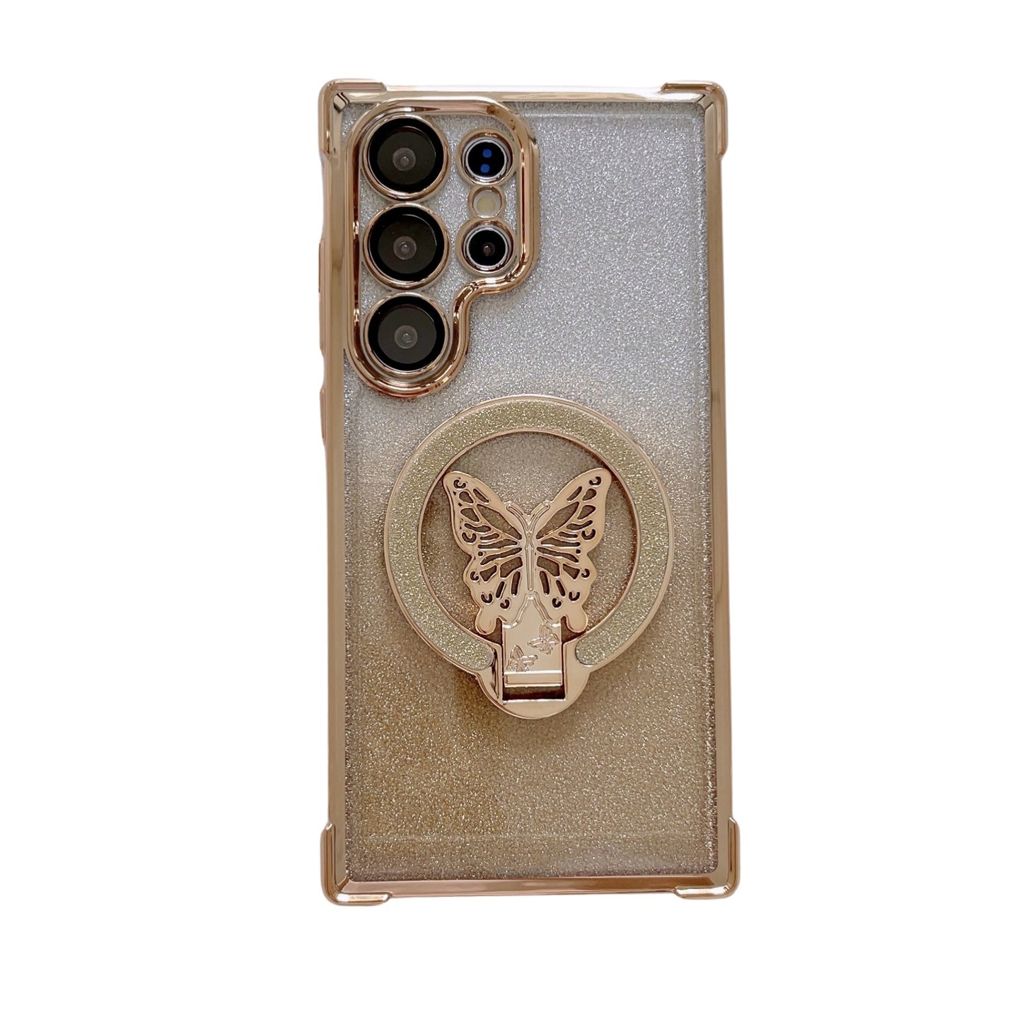 BUTTERFLY GLITTER Magnetic Bracket Phone Case, Compatible for Samsung