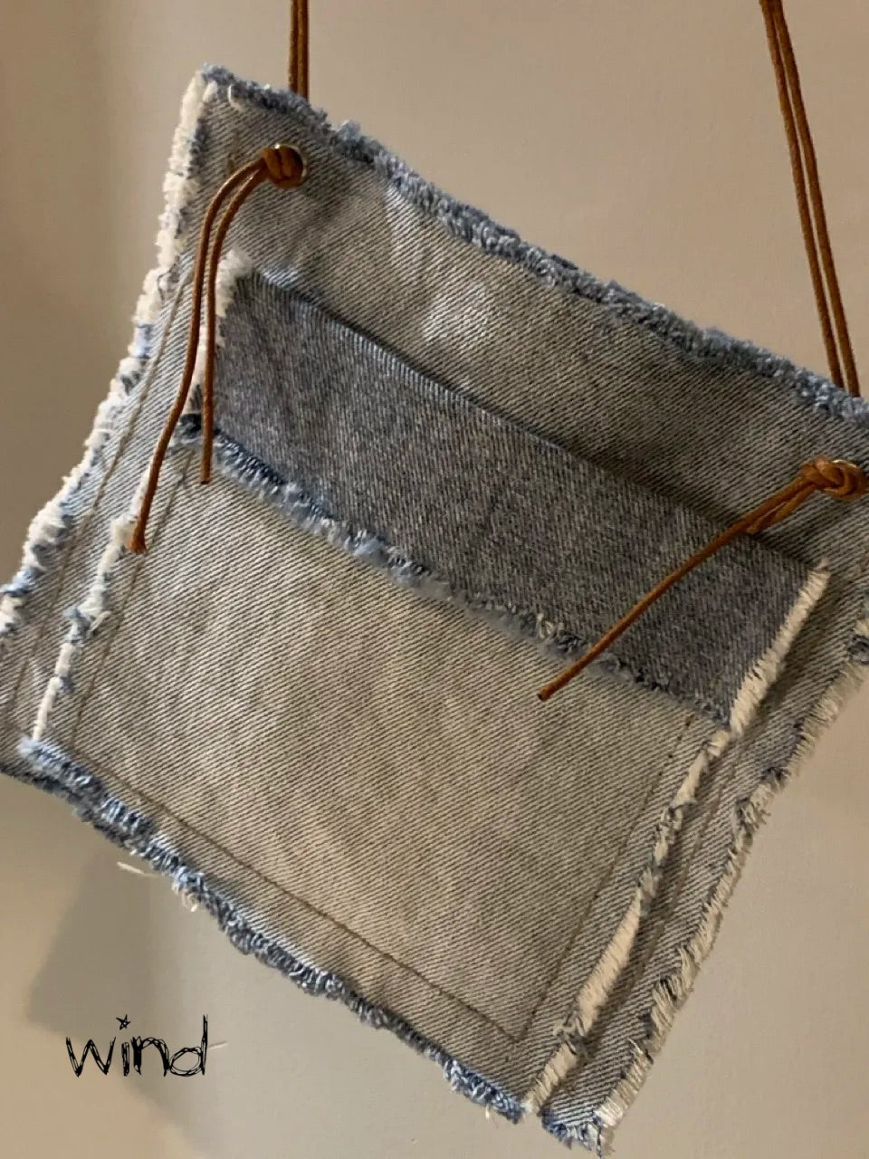 Flapping Wings Butterfly丨Handmade stitched denim crossbody bag