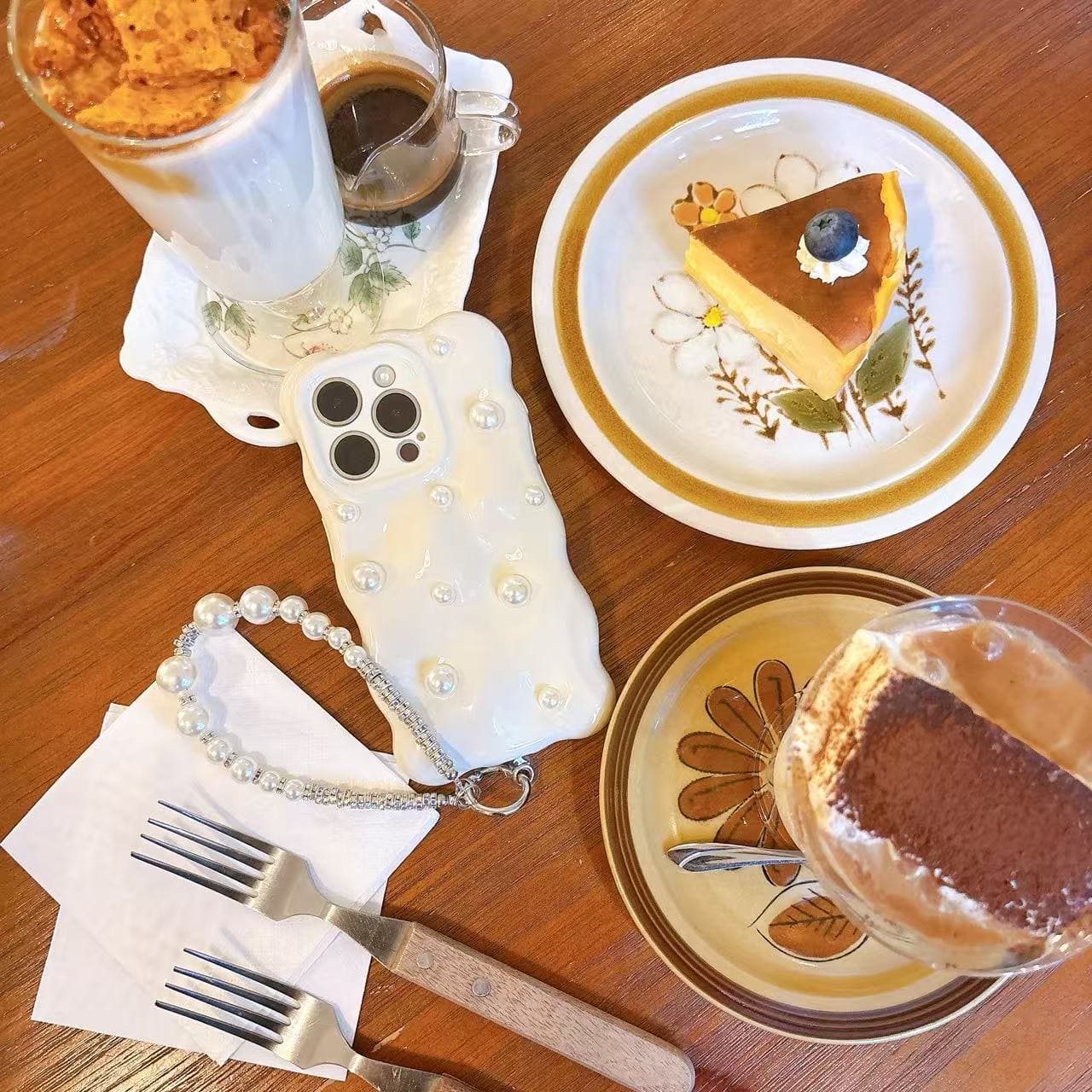 [SUMMER COFFEE] Phone Case with Phone Charm Strap,3 in 1