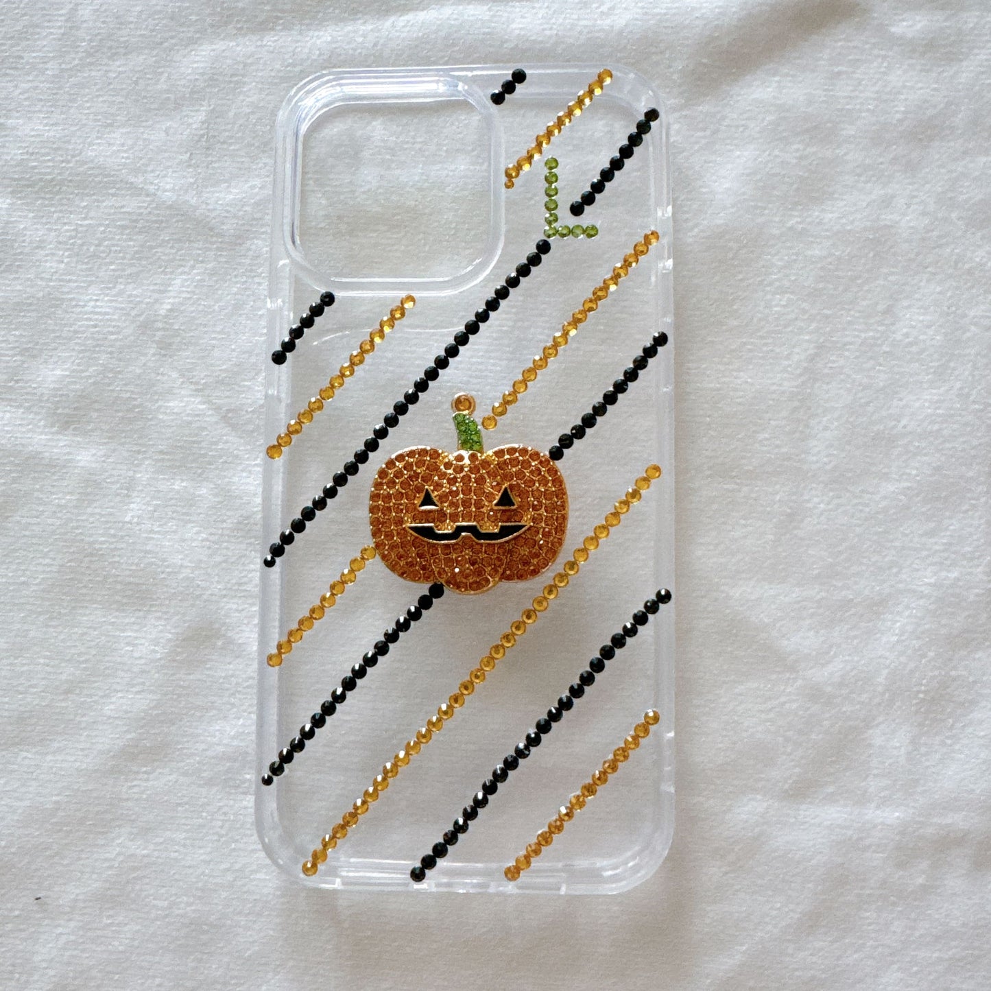 Original Design DIY Pumpkin Phone Case with Phone Charm Strap,Compatible for iPhone&Samsung