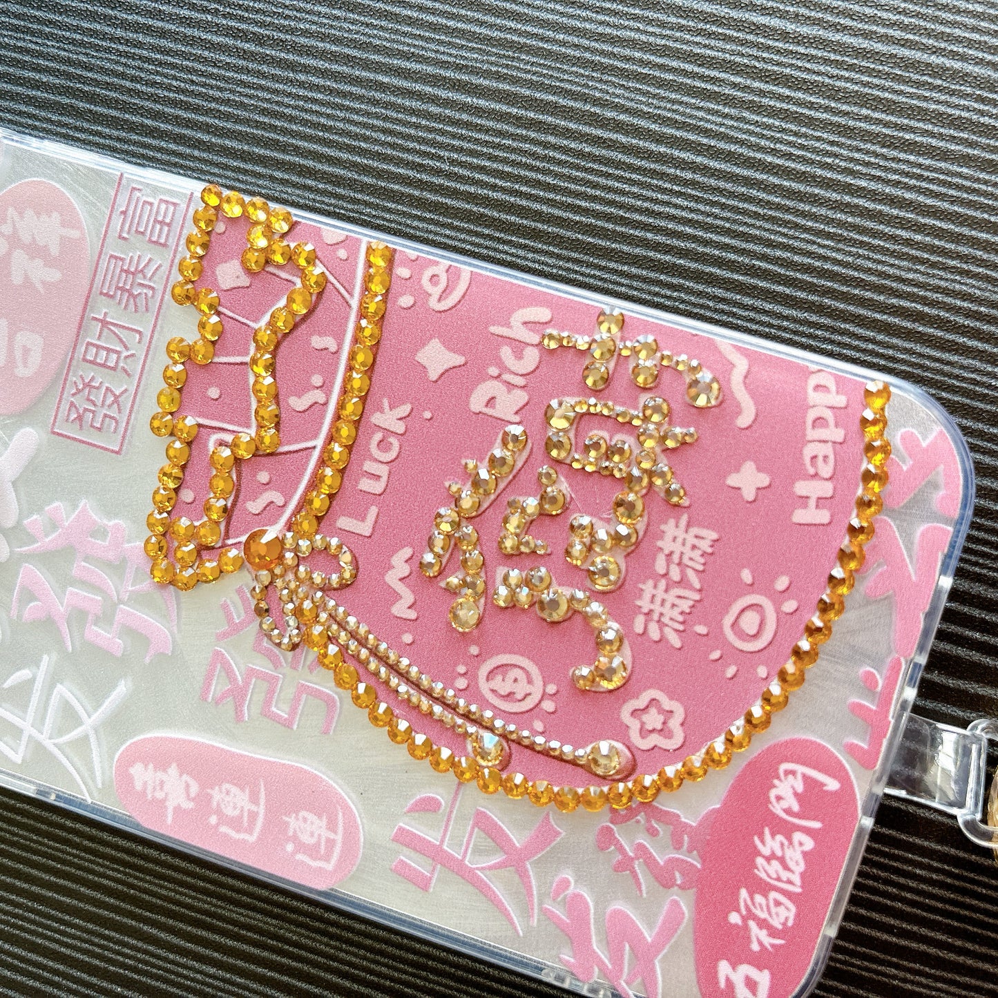 Original Design DIY Facai Phone Case with Phone Charm Strap,Compatible for iPhone&Samsung