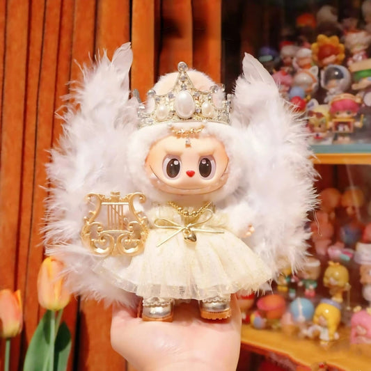 Handmade Labubu Outfit - Crown Angels Toy Clothes with Accessories