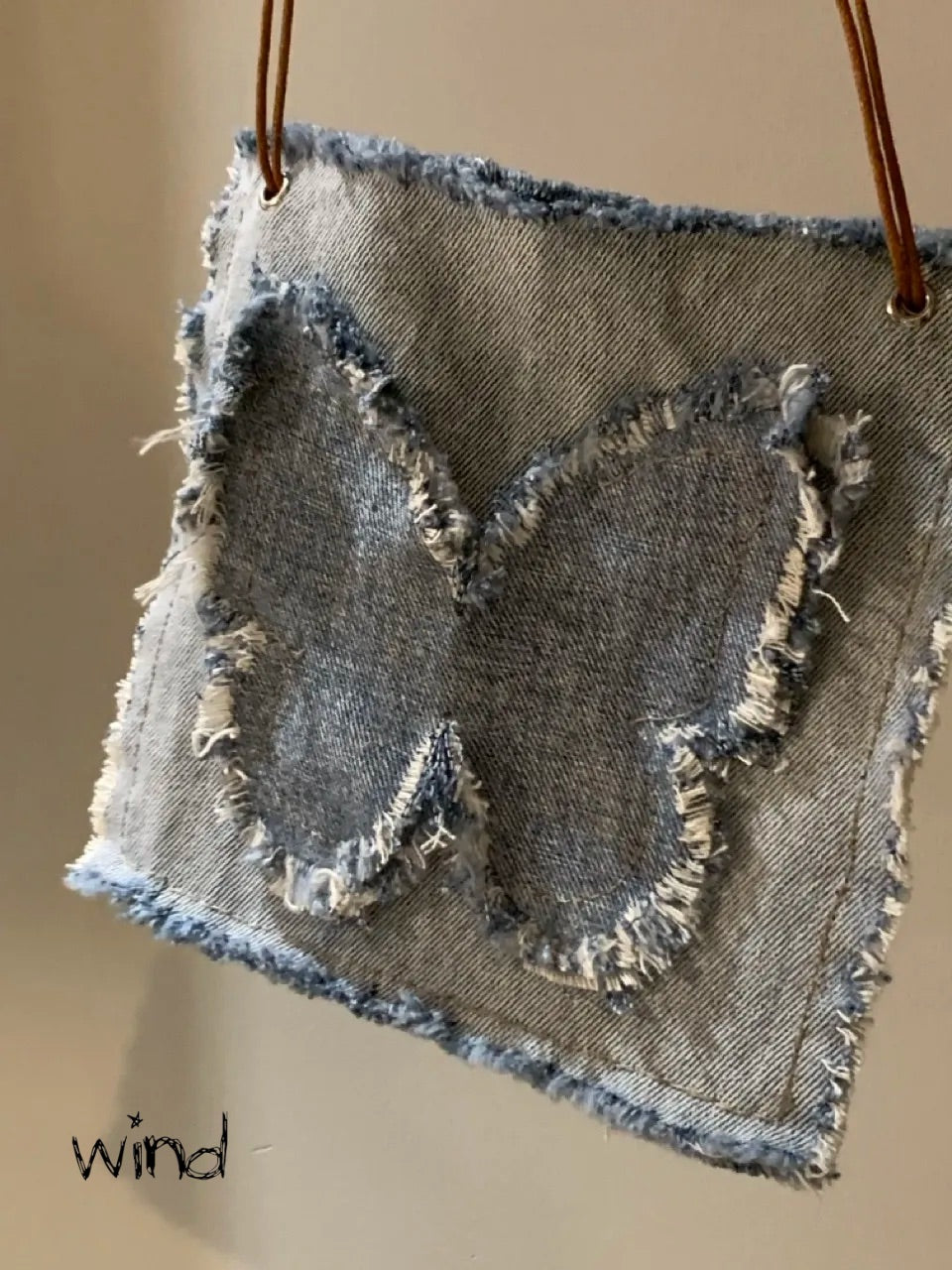 Flapping Wings Butterfly丨Handmade stitched denim crossbody bag